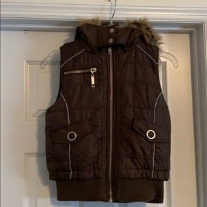 Mossimo Brown Winter Vest Jacket - juniors Small
